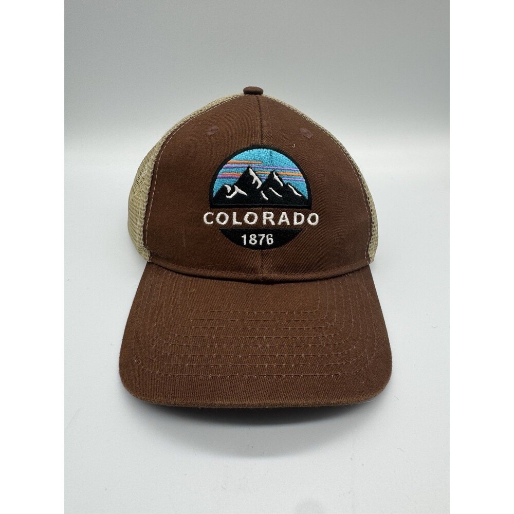 Colorado LTD Mountain Patch Trucker Hat Gray Tan Snapback Mesh Adult Cap Kids Sz